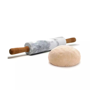 Custom kitchen organizer marble <b>Rolling</b> Pin With Wood handle Hot Selling Hotel Restaurant Bakery Dough Roller Use - Product Image 4