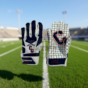 Chilliwack Custom Logo Color High Performance American Football Receiver <b>Gloves</b> Strong <b>Grip</b> Hook Loop Closure Polyester/Cotton - Product Image 3
