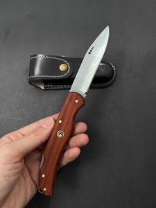 Couteau de poche pliant artisanal haut de gamme en acier inoxydable, manche en bois de rose, étui en cuir, vente en gros OEM, A&M ENTERPRISES - Product Image 4