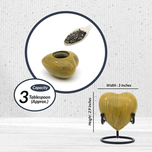 Heart Shape Aluminum Cremation Urn Ashes Keepsake <b>Mini</b> Memorial Funeral Eco-Friendly Handmade Durable Modern Luxury Tabletop - Product Image 2