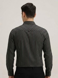 Enovate เสื้อเชิ้ตแขนยาวสำหรับผู้ชาย, เสื้อเชิ้ตผ้าฝ้ายเนื้อผ้าระบายอากาศได้ดีคอปกแบบเปิดลงกระดุมเดียวสำหรับฤดูร้อน - Product Image 3