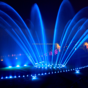 Horticlub – Nouvelle Fontaine d'eau décorative moderne d'extérieur avec lumières LED RGB colorées et musicales pour spectacle aquatique en acier inoxydable - Product Image 3