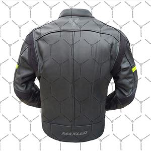 Veste de moto en cuir pour hommes | Veste de motard approuvée CE pour toutes les saisons | Veste d'équitation durable - Product Image 4