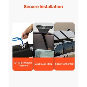 Cuscinetti Gonfiabili Morbidi per Portapacchi Auto da 37,6 Pollici, Universali, Capacità di Carico 88 Libbre, 2 Cinghie di Fissaggio per Trasporto Kayak - Product Image 4
