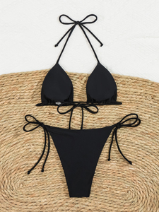 Ensemble de bikini imprimé pour femmes, 2 pièces, taille haute, en polyester, maillot de bain confortable, tenue de plage - Product Image 2