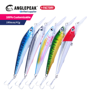 Leurres de pêche 5 couleurs eau salée 18cm 41g ABS, <span class=keywords><strong>leurre</strong></span> artificiel dur coulant type Minnow <span class=keywords><strong>pour</strong></span> la pêche au bar, au <span class=keywords><strong>brochet</strong></span>, à la perche et au walleye - Product Image 2