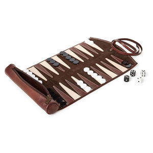 Juego de Backgammon Enrollable de Cuero con Dados y Fichas, Juego Portátil para Dos Jugadores - Product Image 5