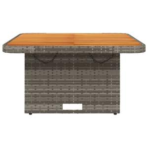 Mesa de Jardín Ajustable en Altura, de Mimbre Sintético Gris, Tamaño Mediano - Product Image 5