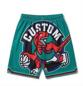 Pantalones Cortos de Baloncesto Transpirables para Hombre, Color Naranja Claro, Personalizados, de Malla, de Secado Rápido, Cintura Elástica, Casuales, Deportivos, 100% - Product Image 1