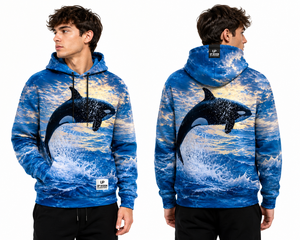 Sudadera con Capucha Personalizada con Estampado 3D de Orca y Olas del Océano, Sudadera con Gráficos en Toda la Superficie, Ropa Urbana para Hombre y Mujer, Venta al Por Mayor - Product Image 3