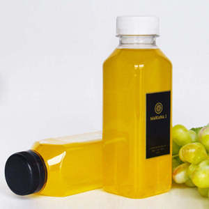 8oz 12 oz 16 oz Eco-friendly Recyclable Lids PET Plastic 0.1mm Thick Square Screen Printed Juice/Dressing & <b>Smoothie</b> <b>Bottles</b> - Product Image 1