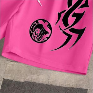 Ensemble T-shirt et short unisexe personnalisé, respirant, léger, en polyester/coton, col rond, manches courtes, style streetwear d'été, vente en gros - Product Image 2