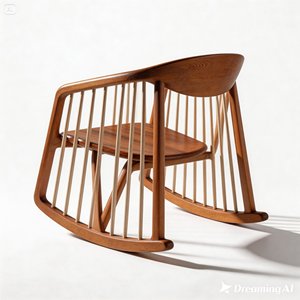 Hot Sale Indonesia Made Modern Classic Tufted Wooden Teak Mahogany Sungkai Rocking <b>Chair</b>-Eco-Friendly & Durable - Product Image 6