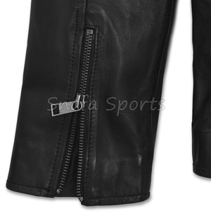 Chaqueta de cuero bomber con cremallera para hombre, diseño personalizado OEM, logotipo de alta calidad, venta al por mayor, ropa urbana para hombre a bajo precio - Product Image 5