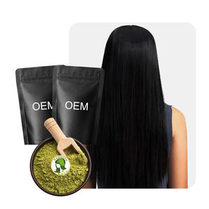 Polvo de tinte para el cabello a base de hierbas de Rajasthani, fórmula no alérgica a base de hojas orgánicas naturales, Henna negra baja en químicos, a granel - Product Image 1