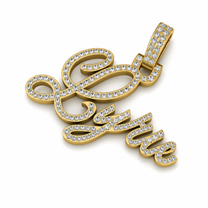 Personalized Custom Iced Cursive <b>Initial</b> Letter Name Pendants Hip Hop 925 <b>Silver</b> Rhodium Plated Natural Diamond Fine <b>Necklaces</b> - Product Image 1