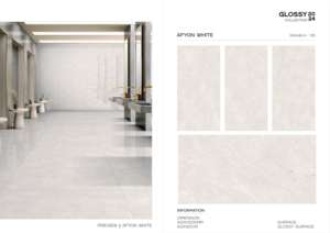 Carreaux de porcelaine polie grand format avec texture sculptée, adaptés aux projets de revêtements de sol et de murs raffinés dans un style moderne. - Product Image 2