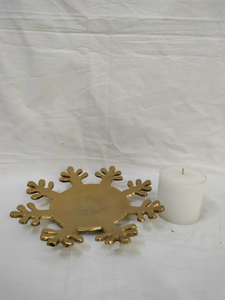 Ensemble de Décoration de Noël : Porte-bougie en Métal Flocon de Neige Personnalisable, Chandelier Artisanal, Décoration d'Intérieur, Idée Cadeau Festif Électrique Père Noël - Product Image 4