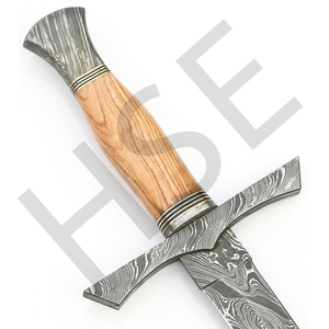 Espada de Damasco Hecha a Mano - Espada Corta con Funda, Doble Filo, Estilo Griego Medieval - Product Image 4