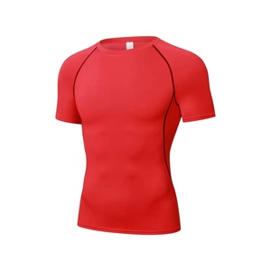 Men's Navy Blue <b>Raglan</b> Sleeve Compression T-Shirt Quick Dry Slim Fit Sporty O-Neck Short Sleeve Activewear - Product Image 3