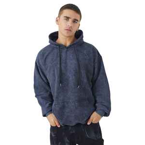 Custom Fleece Plain Dyed 100% Cotton Quick Dry Breathable Pocket Regular Fit Pullover Hoodie High Quality Vintage Men's - Product Image 1