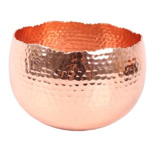 Pots de bougie en métal martelé par cuivre de forme ronde pour la maison et les pots de bougie faits à la main décoratifs de table de Noël - Product Image 1