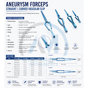 Al Mida Healthcare Surgical Vascular Clamps Set Manual Hemostatic Forceps Neurosurgery <b>Clip</b> ISO13485 Certified Class II CE - Product Image 6