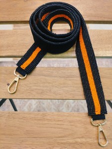 สายกระเป๋าถือแบบลูกปัดลายดาว สีดำส้ม  หรูหรา ปรับแต่งได้ ทำด้วยมือ เป็นมิตรกับสิ่งแวดล้อม น้ำหนักเบา ทนทาน ปลอดภัย  สีสันตามสั่ง - Product Image 1