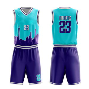 Ensemble de maillots de basket-ball réversibles personnalisés, uniforme de basket-ball personnalisable, ensemble de maillots de basket-ball à sublimation double face - Product Image 2