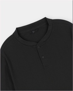Chemise Henley à manches longues pour homme de haute qualité, impression personnalisée sur le devant, taille plus, coupe classique, tricotée, écologique - Product Image 3