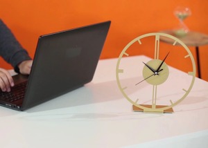 Classic Gold Metal Tabletop <b>Clock</b> Decorative <b>Clock</b> Perfect For Bedroom Side <b>Table</b> Decor And Shelf Decoration Piece From India - Product Image 3