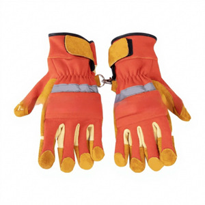 Sheepskin Leather Safety <b>Gloves</b> Pig Grain Goat Leather Protective Driver Working <b>Gloves</b> With Elastic Cuff and Cotton Back - Product Image 2