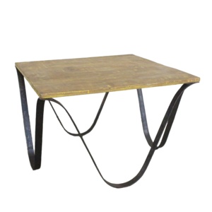 Table basse carrée industrielle durable en bois de manguier massif et cadre en fer métallique pour salon, meubles de maison - Product Image 4