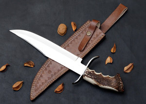 Couteau de chasse J2 en acier, fait main, personnalisé, neuf, avec manche en corne de cerf, le meilleur couteau de survie Bowie de collection, très tranchant - Product Image 4