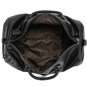 Men's Genuine Leather <b>Duffel</b> <b>Bag</b> 30-40L Zipper Closure Soft Handle Casual Style Interior Compartment Gym Travel <b>Bag</b> - Product Image 4
