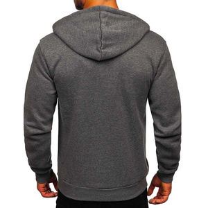 Sweat-shirt homme slim fit zippé personnalisable pour l'hiver, idéal pour le sport et la course en extérieur, en coton mélangé, style basique. - Product Image 2