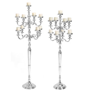 Candelabro de Mosaico para Piso, 9 Brazos, Decorativo para Bodas, Portavelas de Metal con Centro de Cuenco para Flores, Candelabro Decorativo Hecho a Mano - Product Image 5