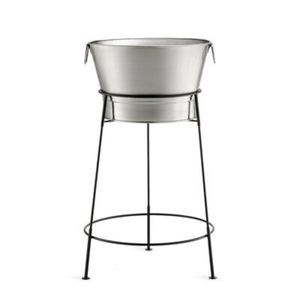 Seau à glace ovale en métal galvanisé avec support, idéal pour les fêtes intérieures et extérieures – Prix de gros - Product Image 2