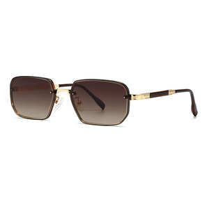 LMAMBA 2A607 2024 Trendy Vintage Shades High Quality Designer Custom Logo Metal Frames Square <b>Sunglasses</b> Women Men - Product Image 6