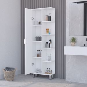 Mobiletto in Lino Sandy per Bagni, Mensole Bianche per Bagno - Product Image 2