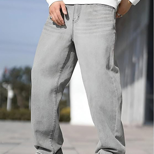 New Arrival Design Straight Denim Pants Men Large Size Casual <b>Soft</b> Comfortable Knitted Weave Lightweight Personalities' - Product Image 2