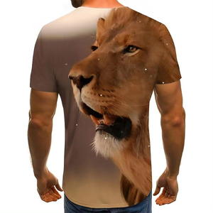 Camiseta de Manga Corta con Cuello Redondo para Hombre, Estampado de Astronauta y Luna Espacial, Tejido de Poliéster, Estilo Casual - Product Image 5