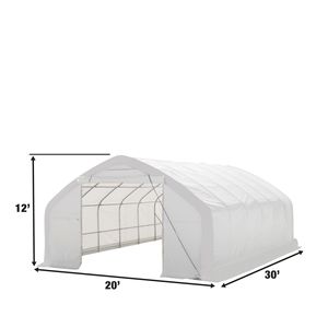 TMG ST2031V 20FT X 30FT Prefab Garage Storage Shelter Heavy Duty 17 oz <b>PVC</b> Cover Drive Door Straight Wall Peak <b>Ceiling</b> - Product Image 3