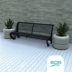 Banc de pique-nique extérieur moderne et durable avec toit, en bois massif et structure métallique en pin, avec parasol - Product Image 2