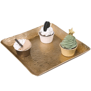 Bandeja Metálica de Diseño Moderno para Servicio de Alimentos en Restaurantes, Bandeja Decorativa para Frutas, Bandejas Metálicas para Servir en el Hogar - Product Image 3