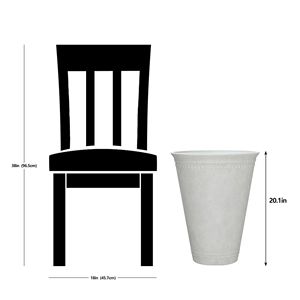 Macetero Alto Asti Blanco de 16.1FT de Diámetro x 20.1FT de Altura, 100% Resina Reciclada, Kit Grande de Cerámica y Fibra de Vidrio Esmaltada para Exteriores, Ideal para Hoteles - Product Image 3