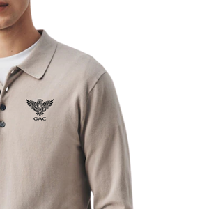 Polo de Punto de Manga Larga para Hombre, Elegante Suéter Beige con Cuello, Suave, Casual, Corte Ajustado, Moda Otoño Invierno - Product Image 3