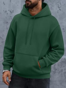 Sweat à capuche homme coupe décontractée, uni, personnalisable, en molleton épais, avec poche kangourou, mélange 100% coton - Product Image 3