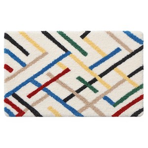 Alfombra de Baño Geométrica de Algodón, Rectangular, Antideslizante, con Base de Goma Gruesa, Moderna, para Uso Doméstico - Product Image 4