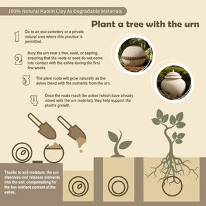 Qianrui Altın Eko-Dostu Dikilebilir Oval Biyobozunur Kremasyon Urnleri İnsan Külleri için Yetişkin ve Evcil Hayvan Kremasyon Urnleri - Product Image 6